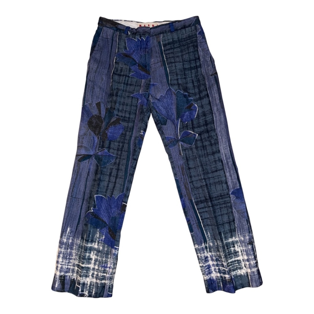 MARNI Silk Blend Batik Print Trousers Pants 40 4 Italy